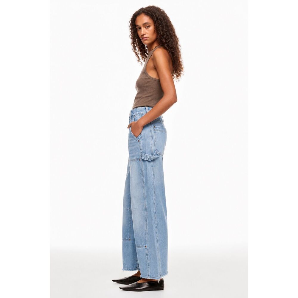BLANKNYC “In Your Face” High Waist Barrel Leg Carpenter Jeans Light Wash Size 28 - Picture 3 of 12